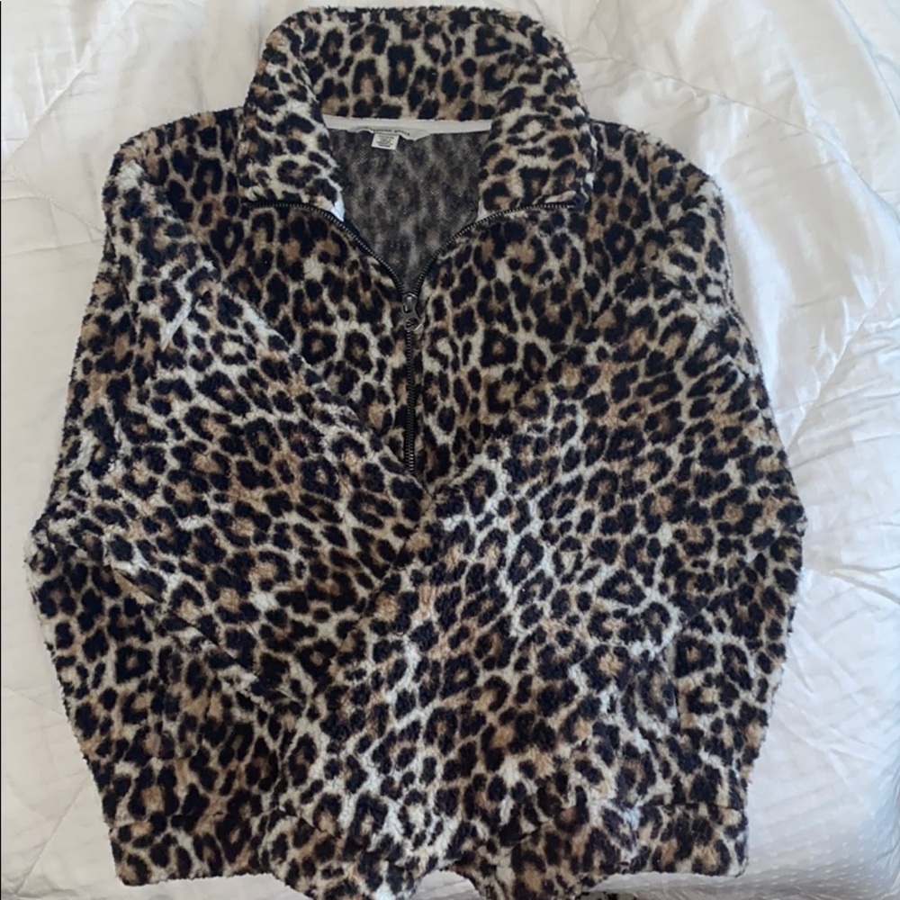 Cheetah print teddy jacket